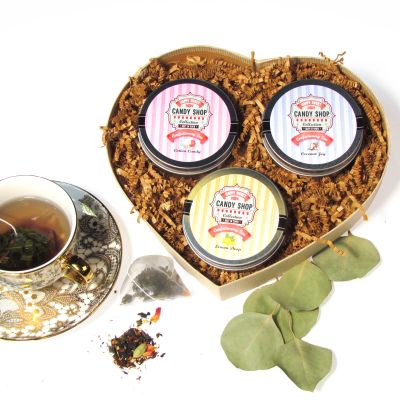 La Tea Dah Sweetheart Candy Tea Selection, Three Premium Candy Inspired Tea Flavors, Gifts for Women Who Have Everything, Perfect Wife or Teacher Gift, Unsweetened & Caffeinated, Tea Gift Sets