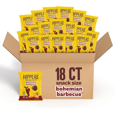 HIPPEAS Chickpea Puffs, Bohemian Barbecue, Gluten Free Snacks, Dairy Free, Vegan, 0.8oz, Pack of 18, 3g Protein, 2g Fiber, Crunchy, Nutritious, Baked Plant Protein Snack, Non-GMO, Kosher