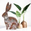 Trunkin' Easter Bunny Decoration, Handmade No Bunny Like U with Floral Bead Spring Dcor, Easter Mantel Dcor, Rabbit Tabletop Filler, Farmhouse Dcor - Natural and Silver view 2