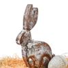 Trunkin' Easter Bunny Decoration, Handmade No Bunny Like U with Floral Bead Spring Dcor, Easter Mantel Dcor, Rabbit Tabletop Filler, Farmhouse Dcor - Natural and Silver view 3