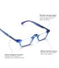 eyebobs - Untamed | Premium Reading Glasses for Men and Women | Half-Rim Frames for Average Faces, Blue & Multi Color, 3.50 view 3