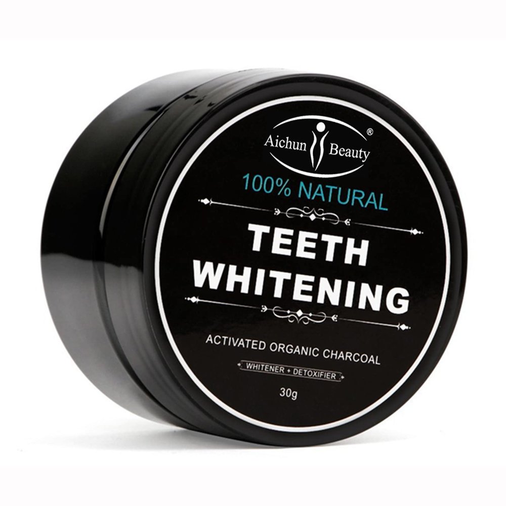 AICHUN BEAUTY Teeth Powder Organic Activated Charcoal Natural Food Grade Freshen Breath Safe On Sensitive Tooth Gum Gently Brush 30G