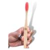 Bare Elements Positive Affirmation Bamboo Toothbrush | positive affirmation written in reverse so you can read it while you brush your teeth! (Right Handed, Pink) view 1