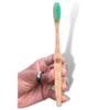 Bare Elements Positive Affirmation Bamboo Toothbrush | positive affirmation written in reverse so you can read it while you brush your teeth! (Right Handed, Green) view 1