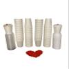 100 Double Wall White Paper2 Hot Cups with Lid & Spout Plug - 12oz (Clear (50) + White (50) Tops) view 1