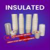 100 Double Wall White Paper2 Hot Cups with Lid & Spout Plug - 12oz (Clear (50) + White (50) Tops) view 2