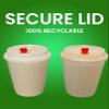 100 Double Wall White Paper2 Hot Cups with Lid & Spout Plug - 12oz (Clear (50) + White (50) Tops) view 3