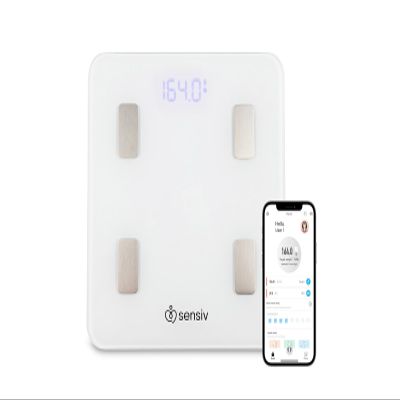 Sensiv Body Analyzer Bluetooth Smart Scale - Tracks and Records 10 Measurements - User-Friendly, app - Sleek, Stylish Design