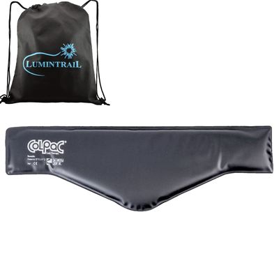 Chattanooga ColPac, Reusable Gel Ice Pack, Cold Therapy for Neck, Shoulder, Upper Back for Headaches, Inflammation, 21" Neck Contour, Black Polyurethane, with a Lumintrail Drawstring Bag
