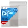 100 Count - Slider Zip 1 Gallon Food Storage Bags, 10" x 12" 3 Mil Heavy Duty, Large, Strong & Durable For Freezer Storage. GPI view 1