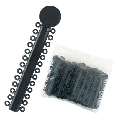 2080 Black Ligature Ties for Braces - Dental Orthodontic Ligature Ties for Brackets - Elastic O-Ring Rubber Bands (2 Bags of 1040)