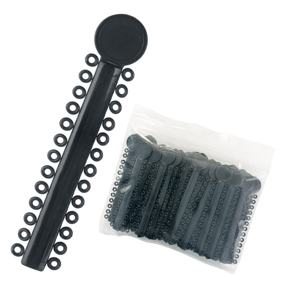 2080 Black Ligature Ties for Braces - Dental Orthodontic Ligature Ties for Brackets - Elastic O-Ring Rubber Bands (2 Bags of 1040)