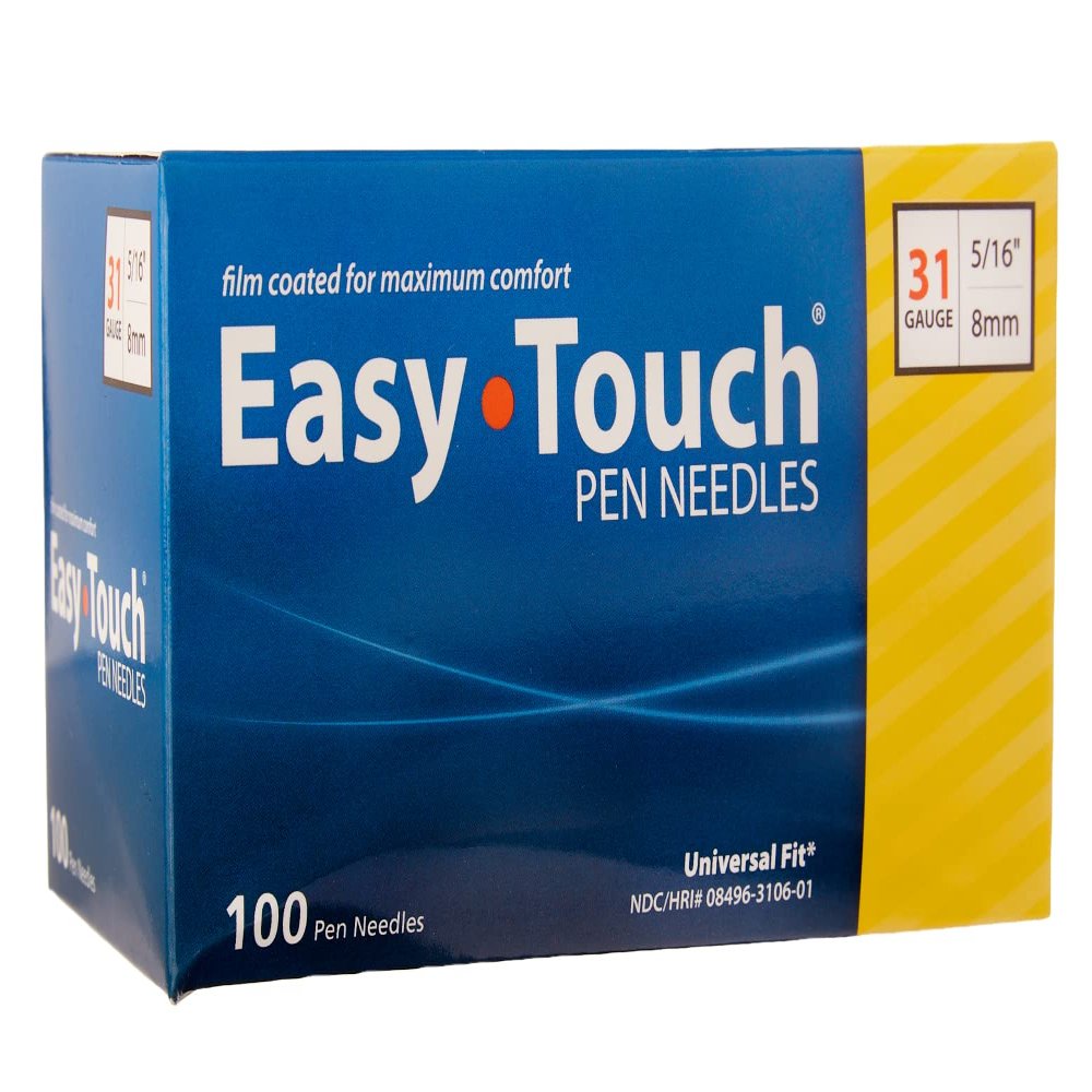 EASY TOUCH PEN NEEDLE 31 G X 5/16" (8 MM) EASY TOUCH (Box, 100 Pen Needle)
