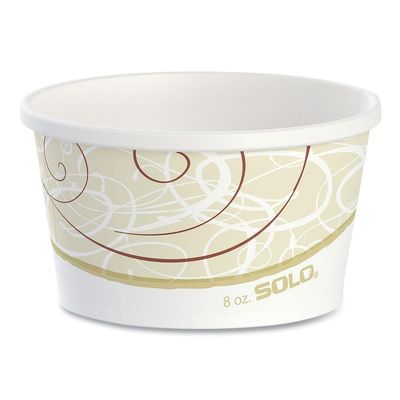 Dart HS4085SYM Flexstyle Double Poly Paper Containers, 8 Oz, Symphony Design, 25/pack
