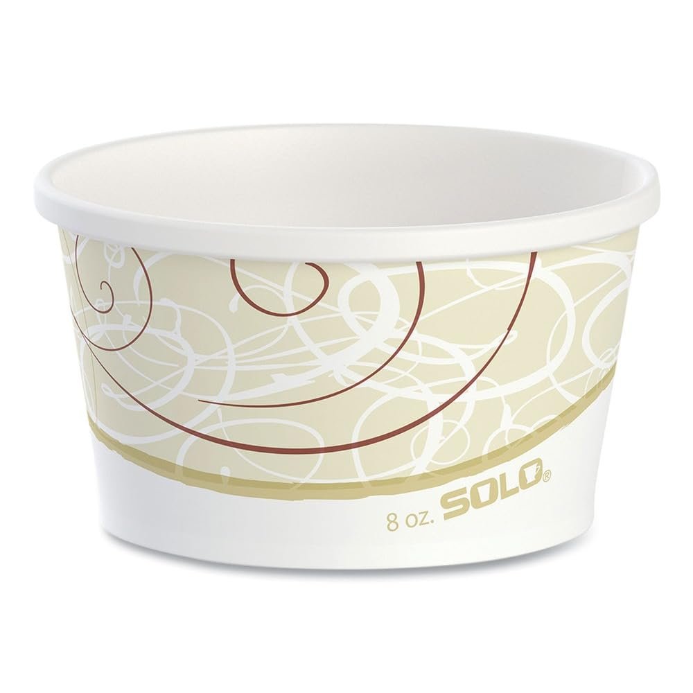 Dart HS4085SYM Flexstyle Double Poly Paper Containers, 8 Oz, Symphony Design, 25/pack