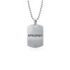 Bling Jewelry Unisex Customizable Epilepsy Medical Identification ID Dog Tag Pendant Necklace For Men Stainless Steel Small Custom Engraved view 2