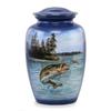 Gone Fishing Bass Cremation Urn  Adult Urn for Human Ashes up to 210 lbs  Fisherman Tribute Memorial Funeral Urn for Men and Women  Full Size Bass Fish Urn with Velvet Bag (Large) view 1