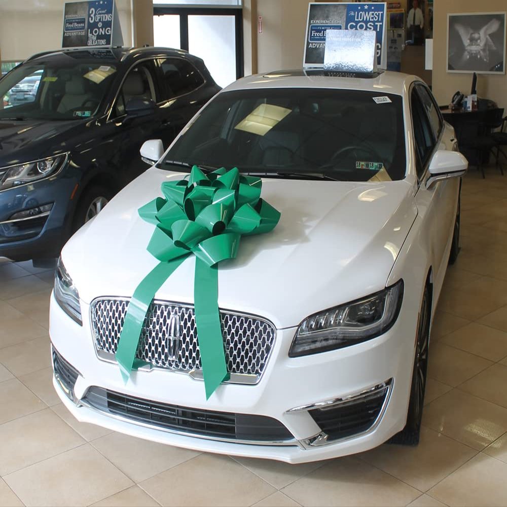 28" Big Green Magnetic Gift Car Bow - Made in USA
