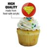GRAPHICS & MORE Superman Cape Logo Cupcake Picks Toppers Decoration Set of 6 view 3
