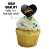 GRAPHICS & MORE Superman Title Pose Heart Love Cupcake Picks Toppers Decoration Set of 6 view 3