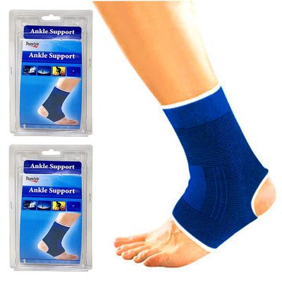 2 Ankle Brace Support Elastic Compression Sleeve Therapy Foot Pain Relief Small