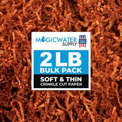 MagicWater Supply Soft & Thin Crinkle Cut Paper - 2 LB - Rust - Paper Shred Filler for Gift Wrapping, Basket Filling, Birthdays, Weddings, Anniversaries, Valentines Day, and other occasions
