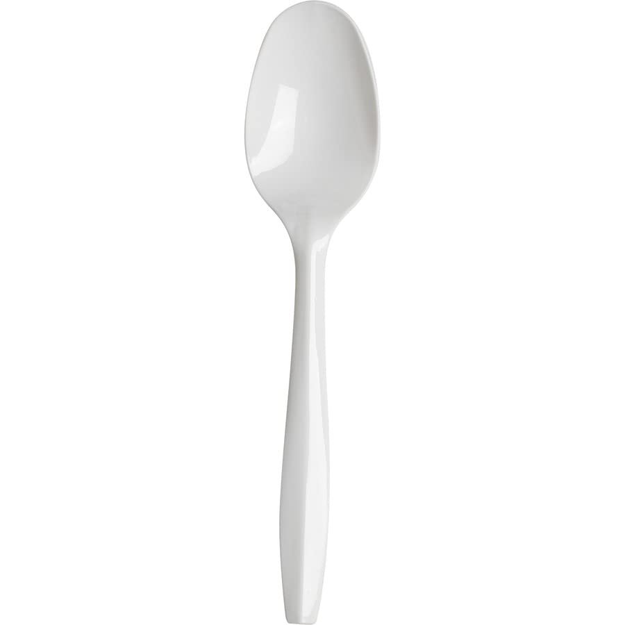 Nicole Fantini Medium Weight White Disposable Plastic Tea Spoon Collection: Qty 500