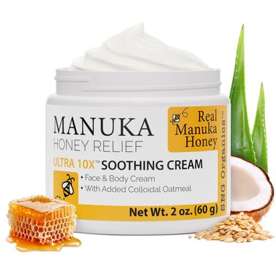 Super Natural Goods Manuka Honey Cream (2oz)  Hydrating Lotion for All Skin Types Suitable for Kids and Adults | Moisturizing Body Cream with Real Manuka Honey Aloe Vera Juice and Cocoa Butter