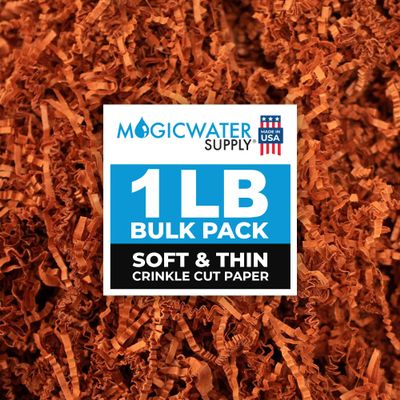 MagicWater Supply - 1 LB - Rust - Soft & Thin Crinkle Cut Paper Shred Filler great for Gift Wrapping, Basket Filling, Birthdays, Weddings, Anniversaries, Valentines Day, and other occasions