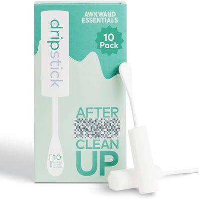 Dripstick Absorbing Sponge For Women - Awkward Essentials Dripstick 10 Pack of Sterile Post Coitus Sponges for Feminine Care and Hygiene