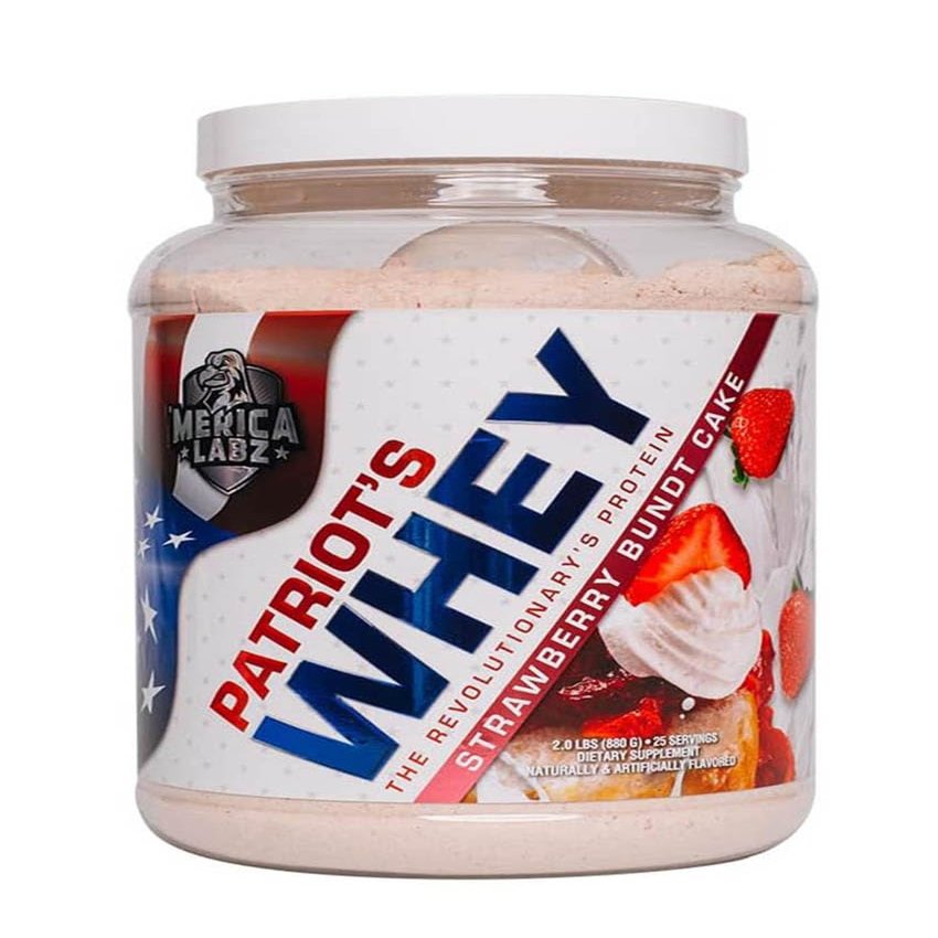 'Merica Labz Patriot's Whey, The Revolutionary's Protein, 25G Protein, 25 Servings (Strawberry Bundt Cake)