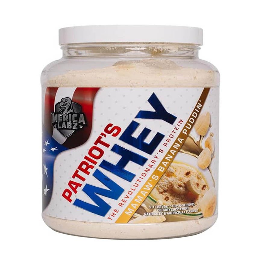 'Merica Labz Patriot's Whey, The Revolutionary's Protein, 25G Protein, 25 Servings (Mamaw's Banana Puddin')