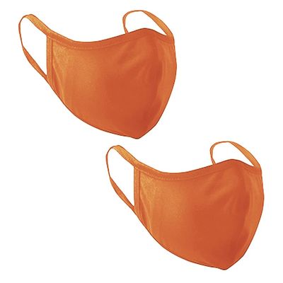 Monterey Club Junior's Solid Face Mask #FMJ1 (Orange, Size:UNI) (Pack of 2)