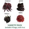 Dried Chiles Peppers 4 Pack Bundle - Chile Guajillo Stemless, Ancho, Pasilla and Arbol by 1400s Spices view 2