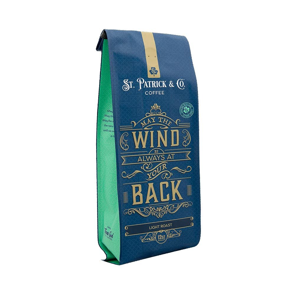 Thank God for Coffee May The Wind Be Always At Your Back Light Roast (Whole Bean), 12 ounces