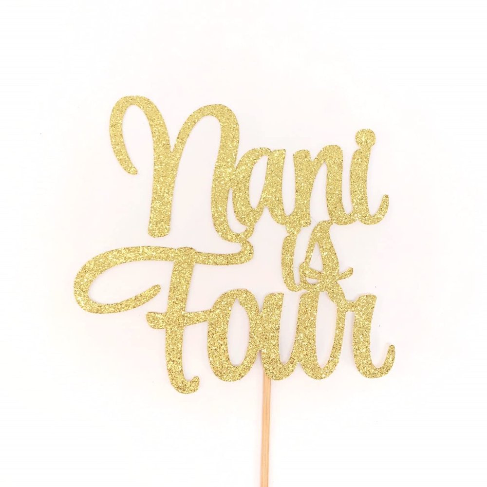 Atelier Elegance Any Name, 4 Cake Topper, Four Cake Topper, 4th Birthday Cake Topper