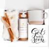 Unboxme Get Well Soon Comforting Gift Basket for Women - Soothing Self Care Box with Fluffy Socks, Ceramic Mug, Chai Tea, Honey & Cinnamon for Mom, Sister, Friends and Coworkers view 1