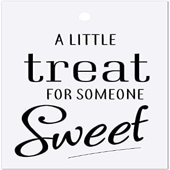 100pcs A Little Treat for Someone Sweet Favor Tags, Valentine's Day Tags, Birthday Tags (White)