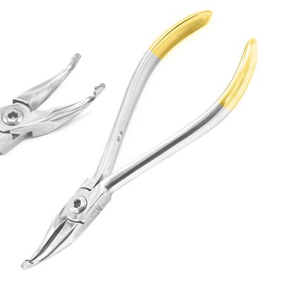 MuskalMed Dental Curved How Pliers, Orthodontic Position Angled Appliance Plier Wire Bending Instrument for Dentist, Multi-Purpose Lip Arches Bending Pliers Holding Arch Wires Plier