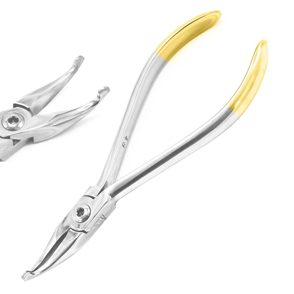 MuskalMed Dental Curved How Pliers, Orthodontic Position Angled Appliance Plier Wire Bending Instrument for Dentist, Multi-Purpose Lip Arches Bending Pliers Holding Arch Wires Plier