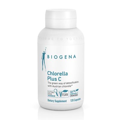BIOGENA WISSEN SCHAFFT GESUNDHEIT Chlorella Plus C  Green Alga Supporting Detox**  Capsules with 900 mg Organic Chlorella Vulgaris Powder - Non-GMO Supplement