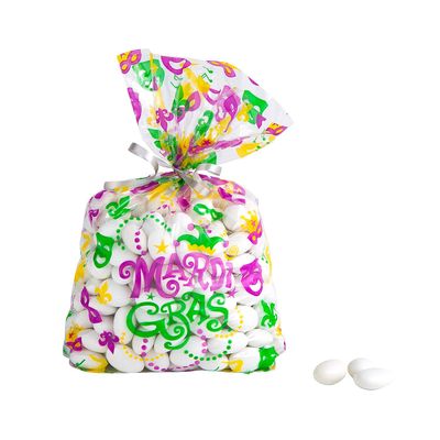 Fun Express Medium Mardi Gras Icons Cellophane Treat Bags - 12 Pieces - 5" x 11 1/2"