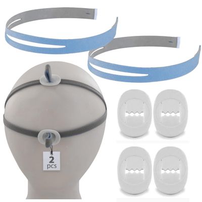 Dreamfinder CPAP Headgear Strap Replacement - 2Pcs Airfit P10 Headgear Strap Compatible for Resmed Airfit P10 Nasal Pillow CPAP Mask with Headgear System, Elastic and Ergonomic for Comfortable Sleep