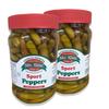 Mrs. Klein's Sport Peppers For Chicago Dogs, Bulk 64 oz (32oz Pack of 2) |These Hot Chicago sport peppers are spicy and tangy & perfect for your hot dog bun along with sweet green relish | Kosher, Vegan, Gluten Free view 1
