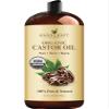 Handcraft Blends Organic Castor Oil 28 Fl Oz | 100% Pure and Natural | Premium Grade Carrier Oil | Hair, Eyelashes and Eyebrows | Hair and Body | Expeller-Pressed | Hexane-Free view 1