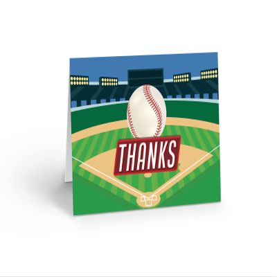 Stonehouse Collection | Baseball Sports Note Cards | Thank You Cards | Appreciation | 10 Count (Big Baseball Stadium)