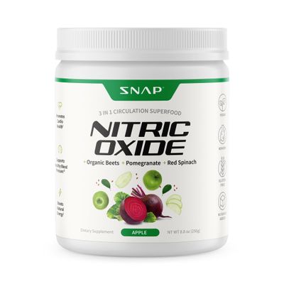 Snap Supplements Organic Beet Root Powder, Nitric Oxide Supplements for Men & Women, Organic Beets & Pomegranate, Supports Healthy Energy Levels, 8.8 oz (1 Month Supply), Apple