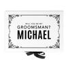Andaz Press Custom Groomsman Proposal Box - Gift Boxes with Lids for Will You Be My Groomsman Proposal Gifts, Premium White Large Gift Box with Personalized Name Design & Ribbons, 10"x 7"x 4", 1-Pack view 1