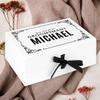 Andaz Press Custom Groomsman Proposal Box - Gift Boxes with Lids for Will You Be My Groomsman Proposal Gifts, Premium White Large Gift Box with Personalized Name Design & Ribbons, 10"x 7"x 4", 1-Pack view 2