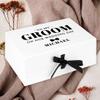 Andaz Press Custom Groom Gift Box - Gift Boxes with Lids for To My Groom On Our Wedding Day Gifts From Wife, White Large Gift Box with Personalized To My Groom Design & Ribbons, 10x 7x 4 Inches, 1-Pack view 2